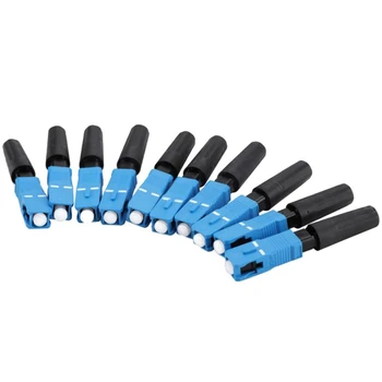 

50 Pcs Embedded Sc Upc Fiber Optic Fast Connector Ftth Single-Mode Fiber Optic Sc Quick Connector Sc Adapter Field Assembly