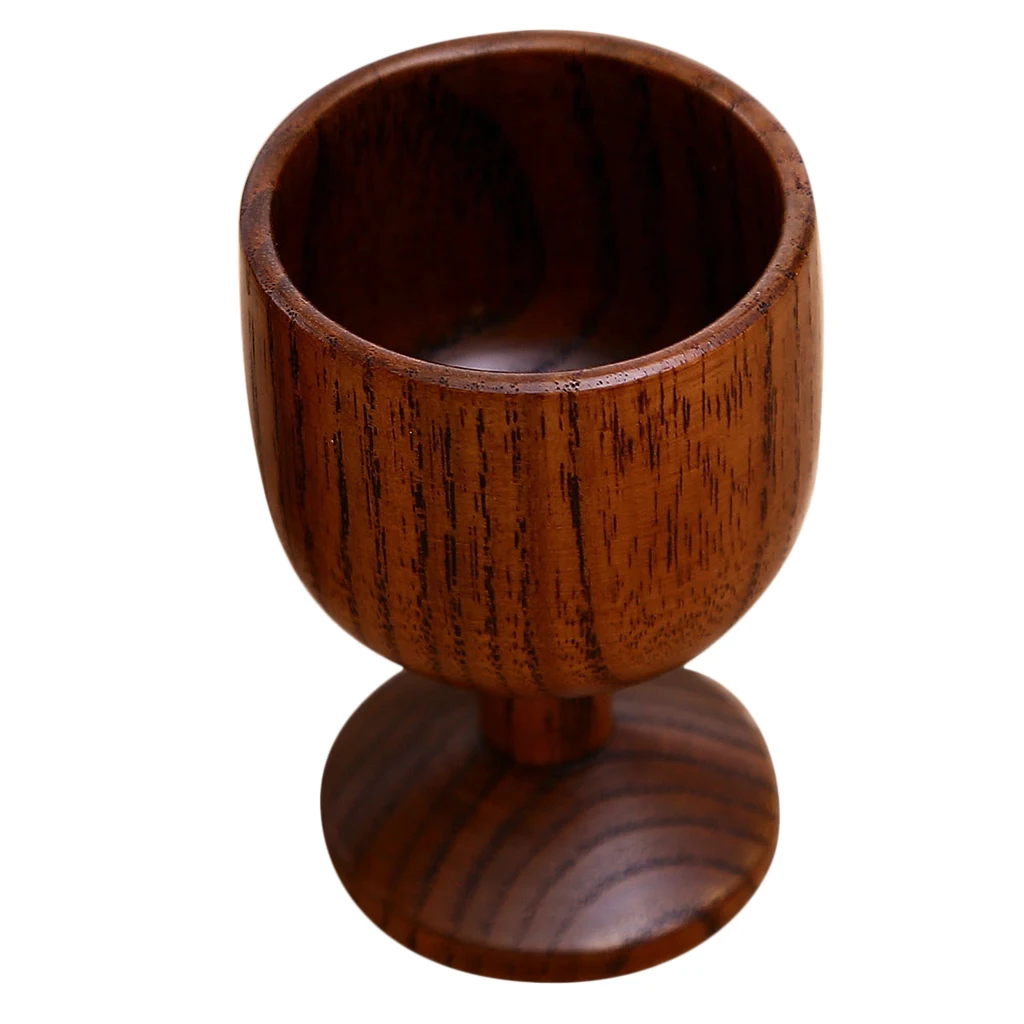 Wood Wooden Goblet Red Wine Cup Handmade Tea Cup Wedding Party Favor 7cm