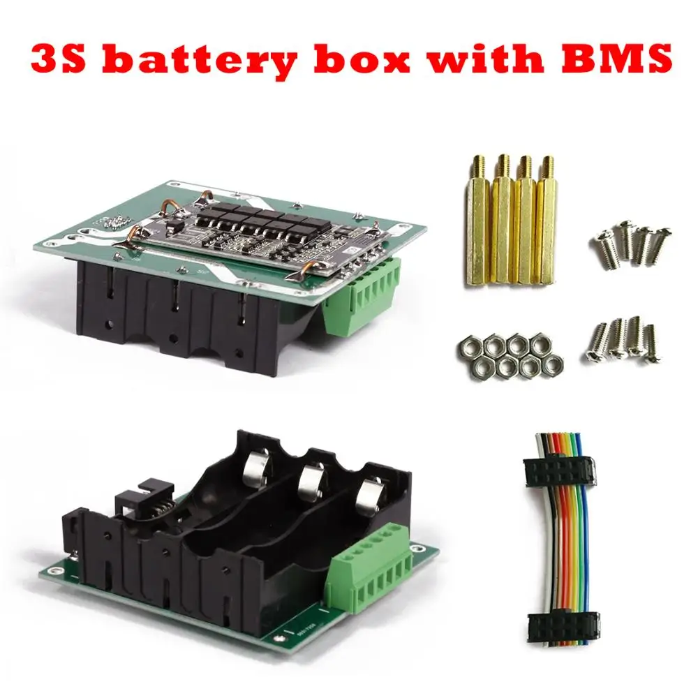 Online 12V 18650 power wand 3s akku 3S batterie Box 3S bms li ion batterie Li Ion Lithium  18650 BMS PCB board DIY 40A 80A