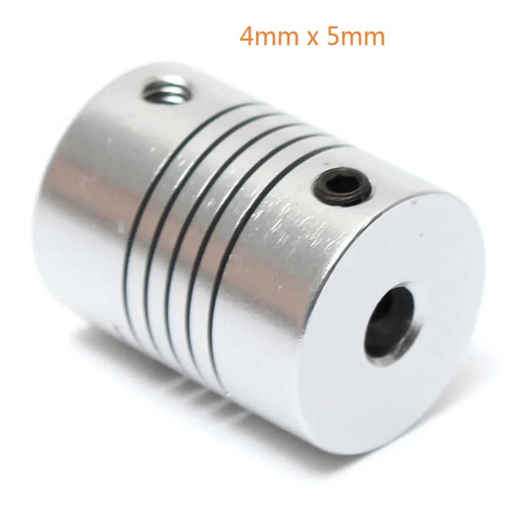 JUSTINLAU 4mm x 5mm Aluminum Flexible Shaft Coupling OD19mm L25mm CNC Stepper Motor Coupler Connector |