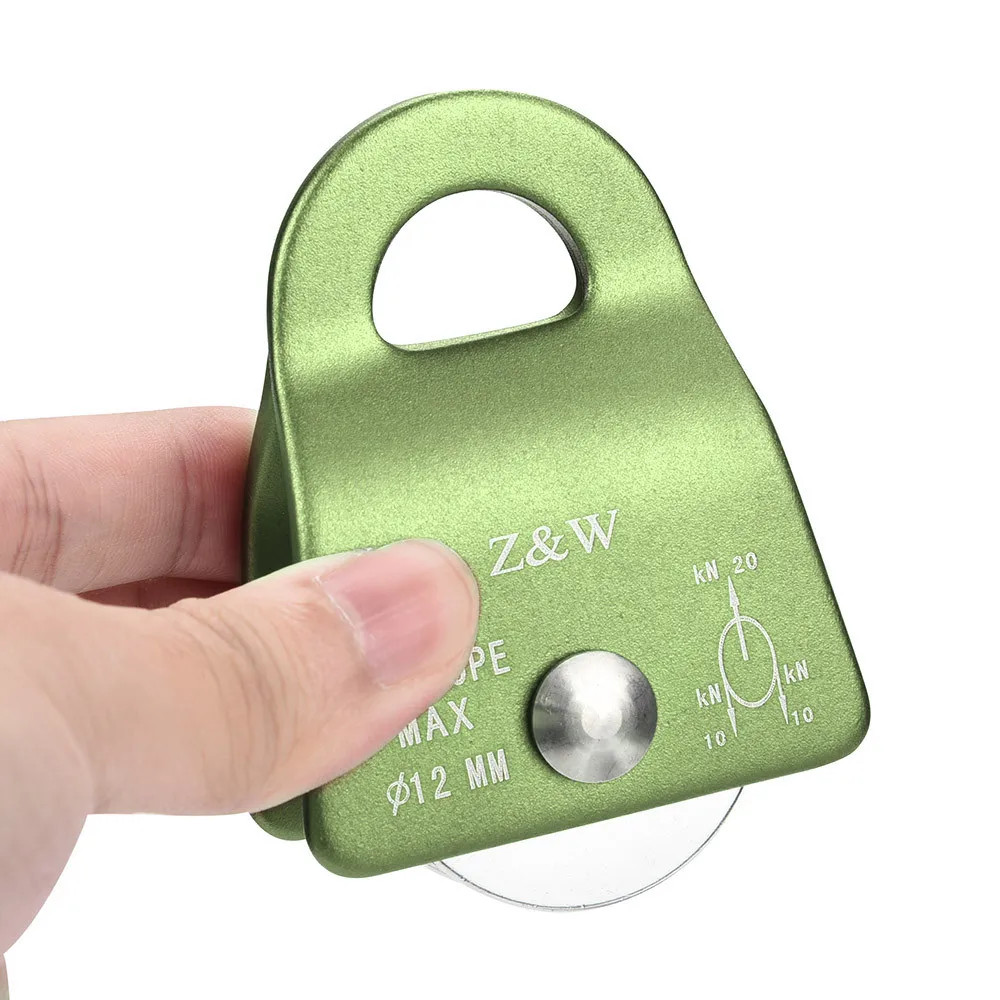 CHAMSGEND 20kN подшипника мобильный Micro Max Веревка Шкив 1/2in для такелаж лесовода скалолазание прусик, будьте внимательны при покупке шкив дропшиппинг Z0724 - Цвет: Green