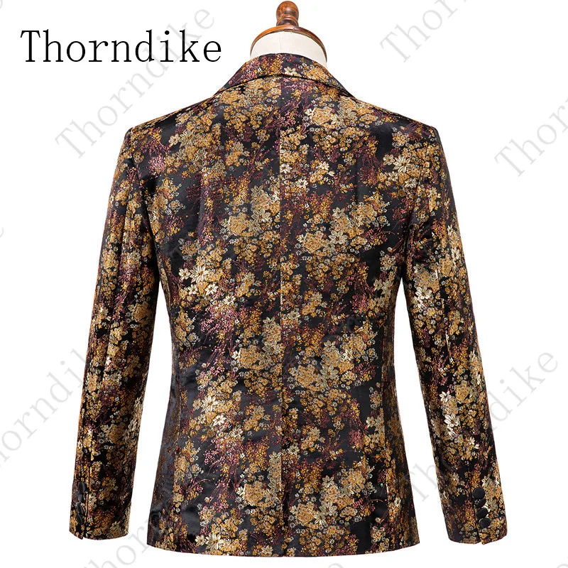 Thorndike дизайн Мужская Стильная Вышивка цветочным узором костюмы сценический для певца свадебный смокинг жениха костюм Homme 3 комплекта