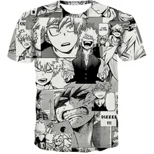 My Hero Academy Мужская футболка с коротким рукавом Горячая Аниме бакуго кацуки забавная Футболка мужская S-4XL хип-хоп одежда поддержка