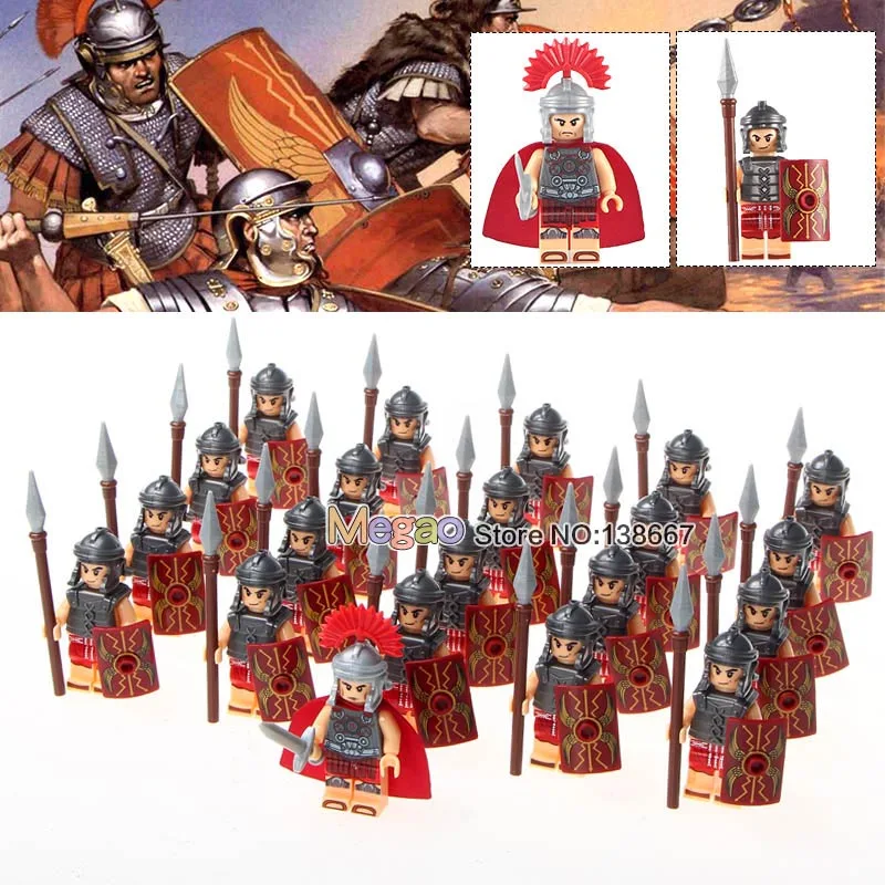 

21pcs/lot WM1023 Medieval Knights Heavy Infantry Roman Soldiers Army Group Super Hero Toys Children Gifts NO BASEPLATE
