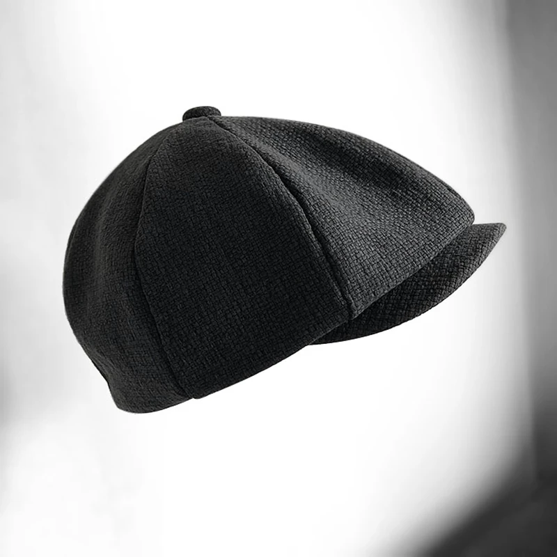 Unisex Pure cotton Gatsby Cap Men Vintage Beret Hat Black Mens Ladies Flat 8 Panel Baker Boy Newsboy Winter Retro BLM75