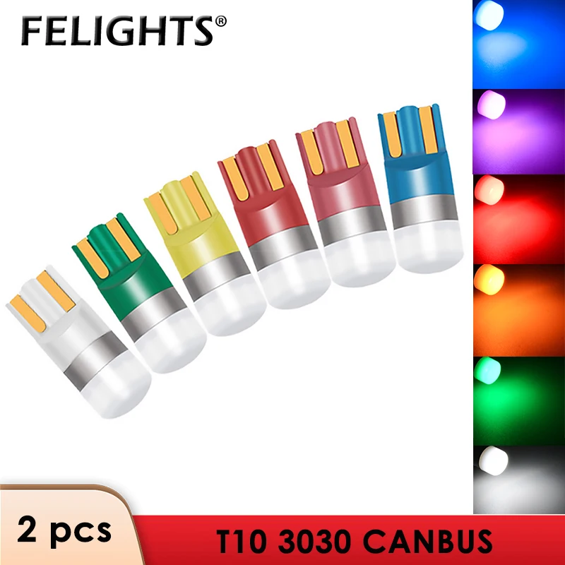 2 шт. W5W 168 194 luz led t10 Внутреннее освещение DC 24 В canbus белый желтый красный синий