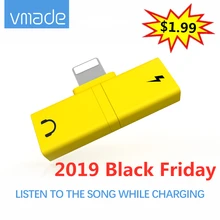 Vmade мобильный телефон аудио зарядное устройство адаптер 2 в 1 прослушивание песни вызов зарядки адаптер Аксессуары для телефонов для Iphone X Xmax 6 7 8