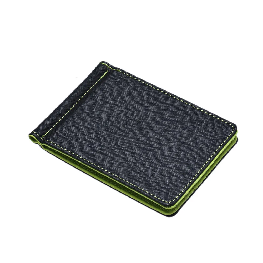 Брендовый кошелек, мужской кожаный серебряный зажим для купюр бумажник, мужской Универсальный повседневный черный кошелек для ID кредитных карт# XM3