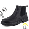 Safety Shoes Men Leather Boots Men Work Shoes Winter Boots Indestructible Safety Boots Chelsea Shoes Anti-puncture Work Boots