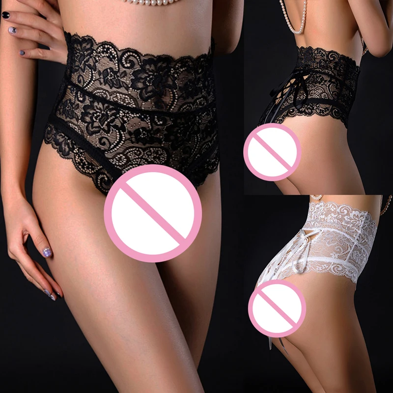 

Sexy Panties Women High Waist Lace Thongs and G Strings Underwear Ladies Hollow Out Underpants Imitation Lingerie Female