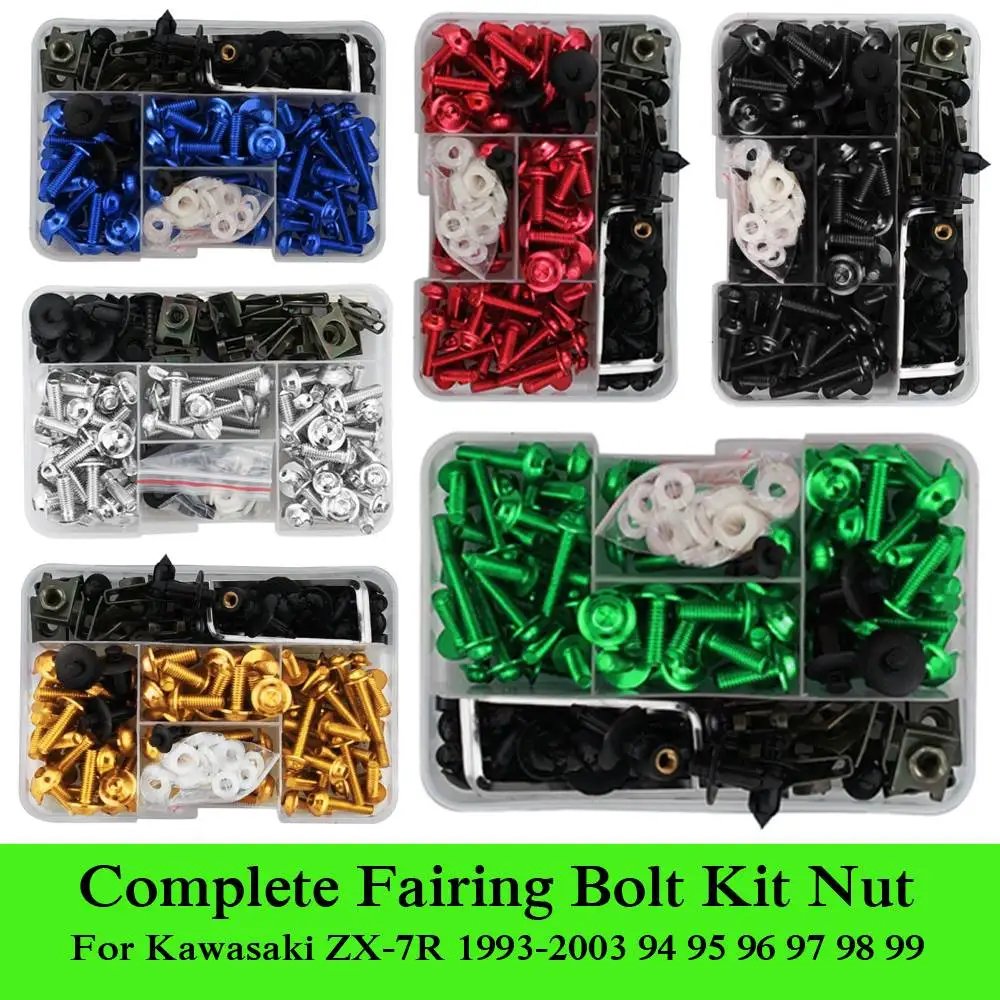 Подходит для Kawasaki ZX-7R 1993-2003 94 95 96 97 98 99 00 01 02 Полный Комплект болтов из сплава CNC с