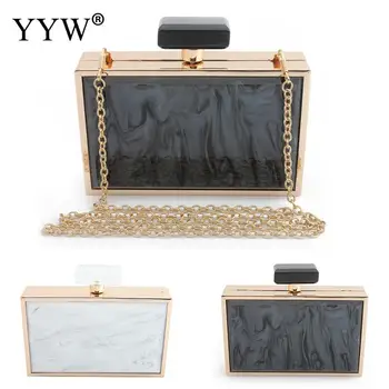 

Marbling White Evening Party Bags Box Handbag Clutches Designer Black Wedding Purse Prom Banquet Hard Luxury Pochette Femme