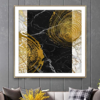 Billige Abstrakte Goldene Vene Malerei Tableaux Poster Drucken Eingang Gang Cuadros Salon Decoracion Gold Schwarz Weiß Moderne Platz Decor