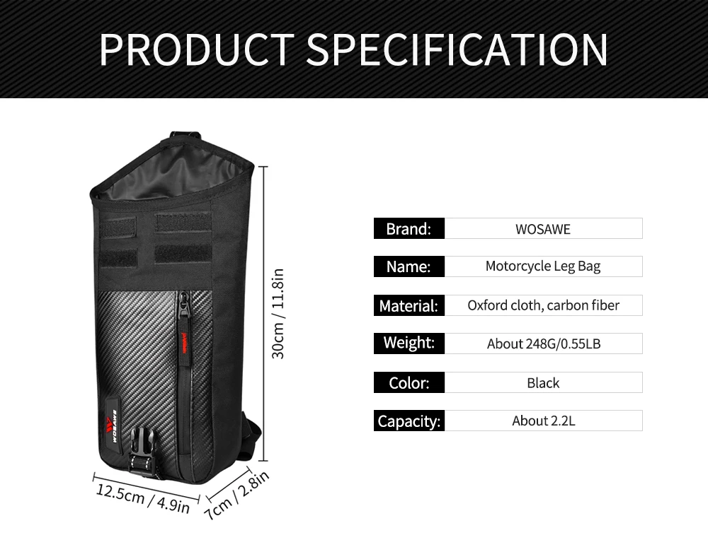 Сумка WOSAWE мотоциклетная водонепроницаемая повседневная Поясная сумочка для
