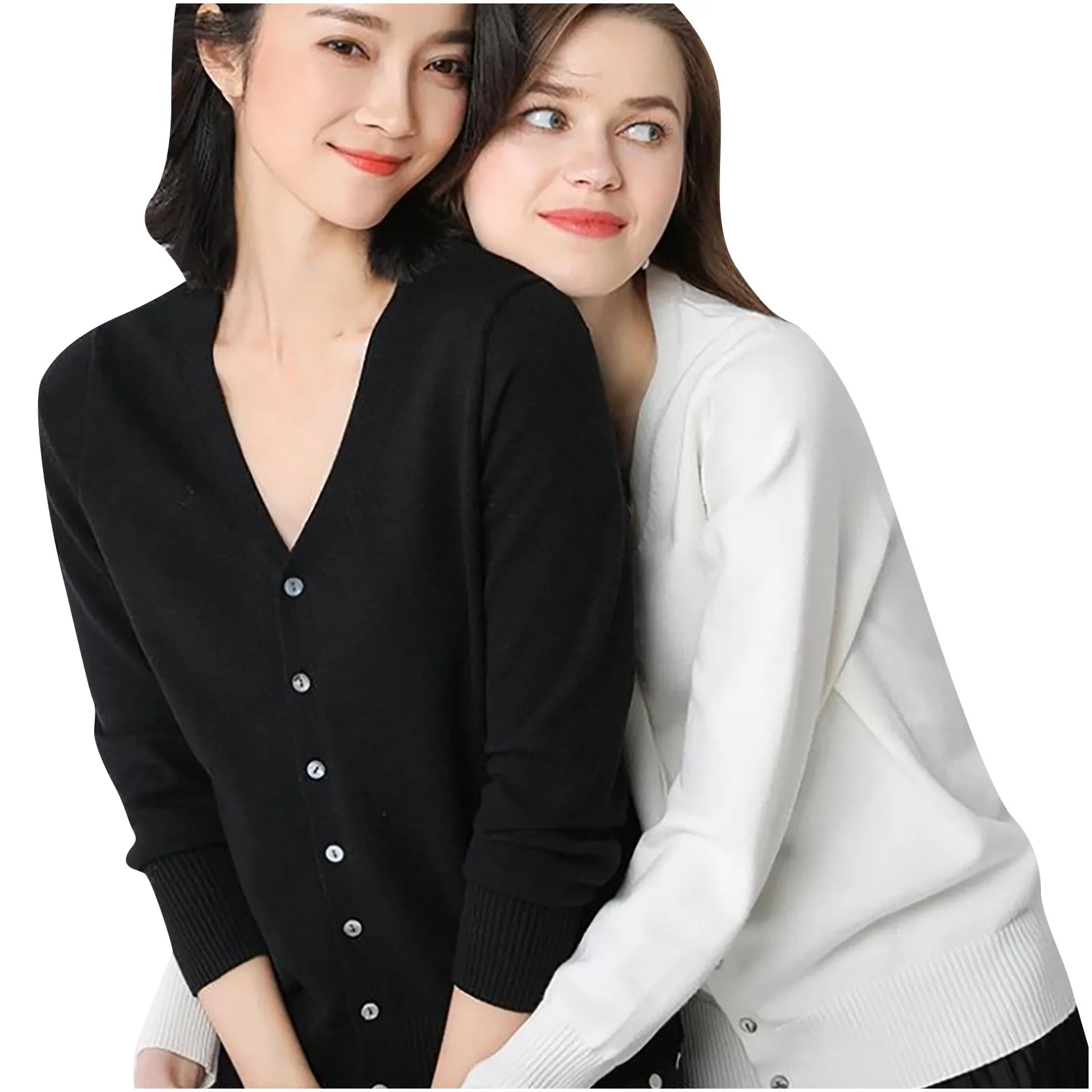 Cardigan Women's Solid Plush Sweatshirt Casual Long Sleeve Jacket Loose Coat Women Cardigan 2
