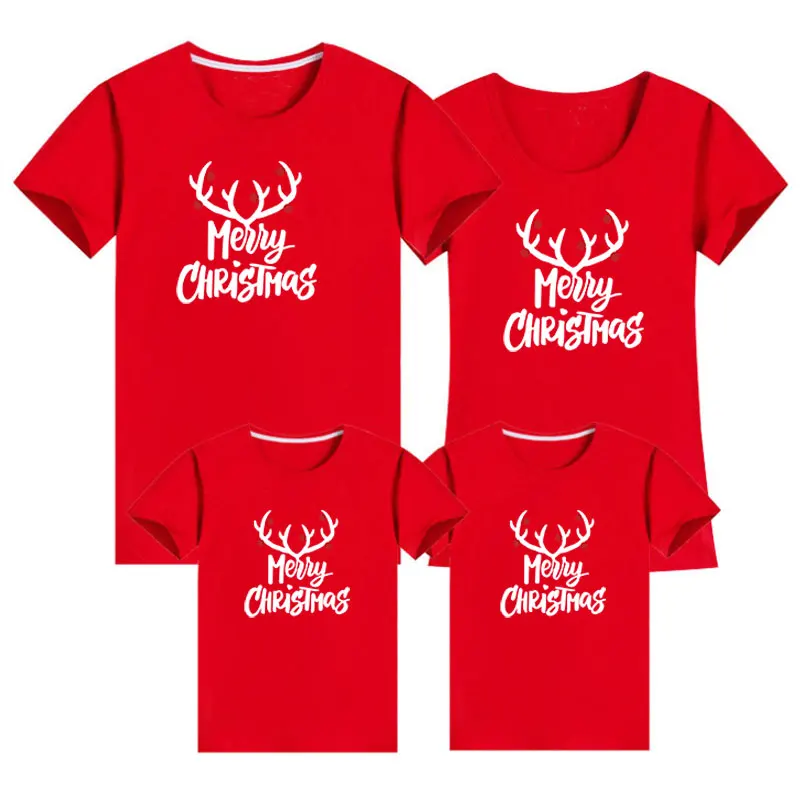Семейные рождественские топы футболки одежда для детей отца матери семейная