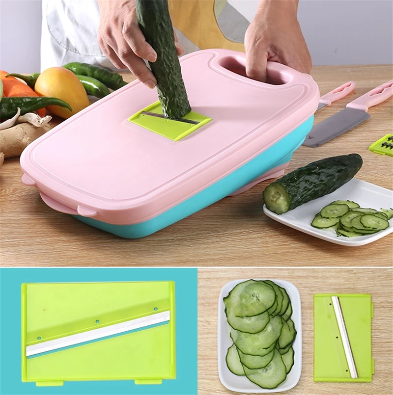 Многофункциональная кухонная складывающаяся разделочная доска, набор, блок, складная силиконовая разделочная доска, моющаяся, для кемпинга, кухонные аксессуары