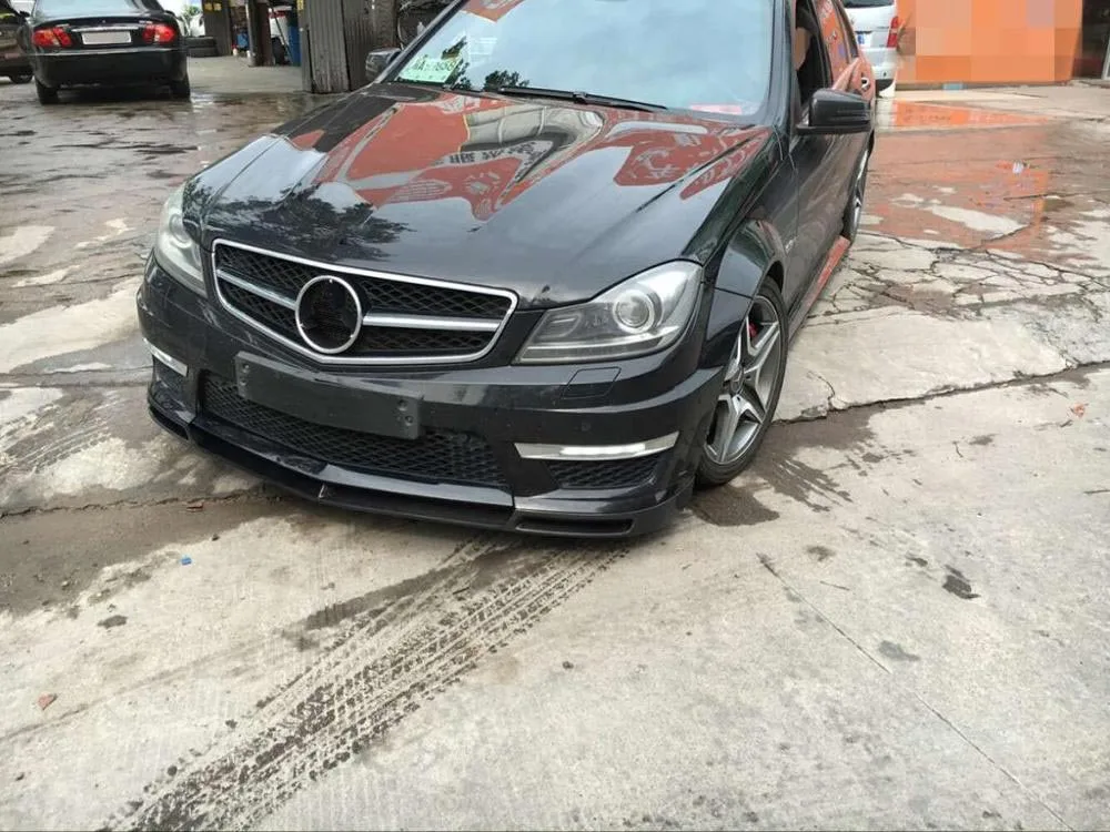 C Класс углеродного волокна передний бампер спойлер Для Mecedes Benz W204 C63 AMG 2012- FRP голова подбородок Лопата защита автомобиля Стайлинг