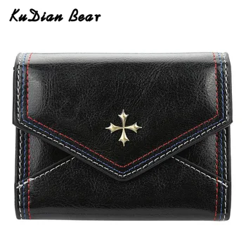 

KUDIAN BEAR Women Credit Card Holder Wallet With Coin Pocket Short PU Leather ID Card Case New Bring Kaarthouder FED668 PM49