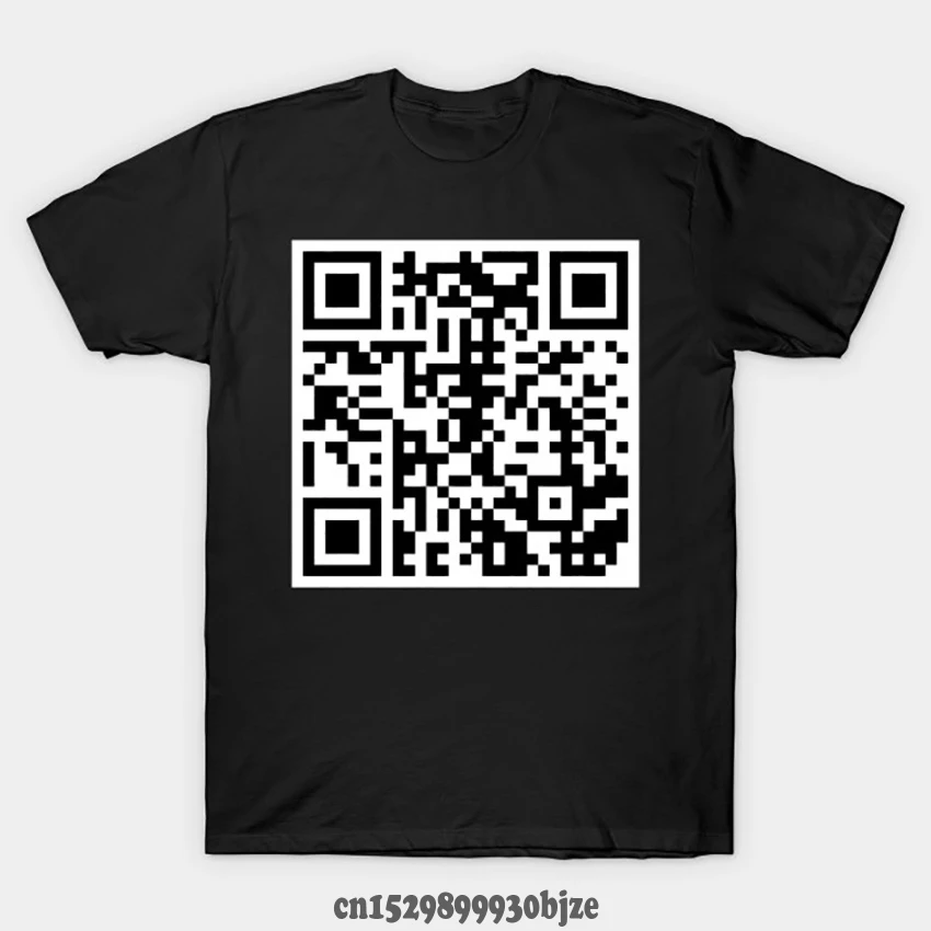 Мужская футболка QR Рик рулон штрих-кода проката интернет лето Slim Fit для мужчин