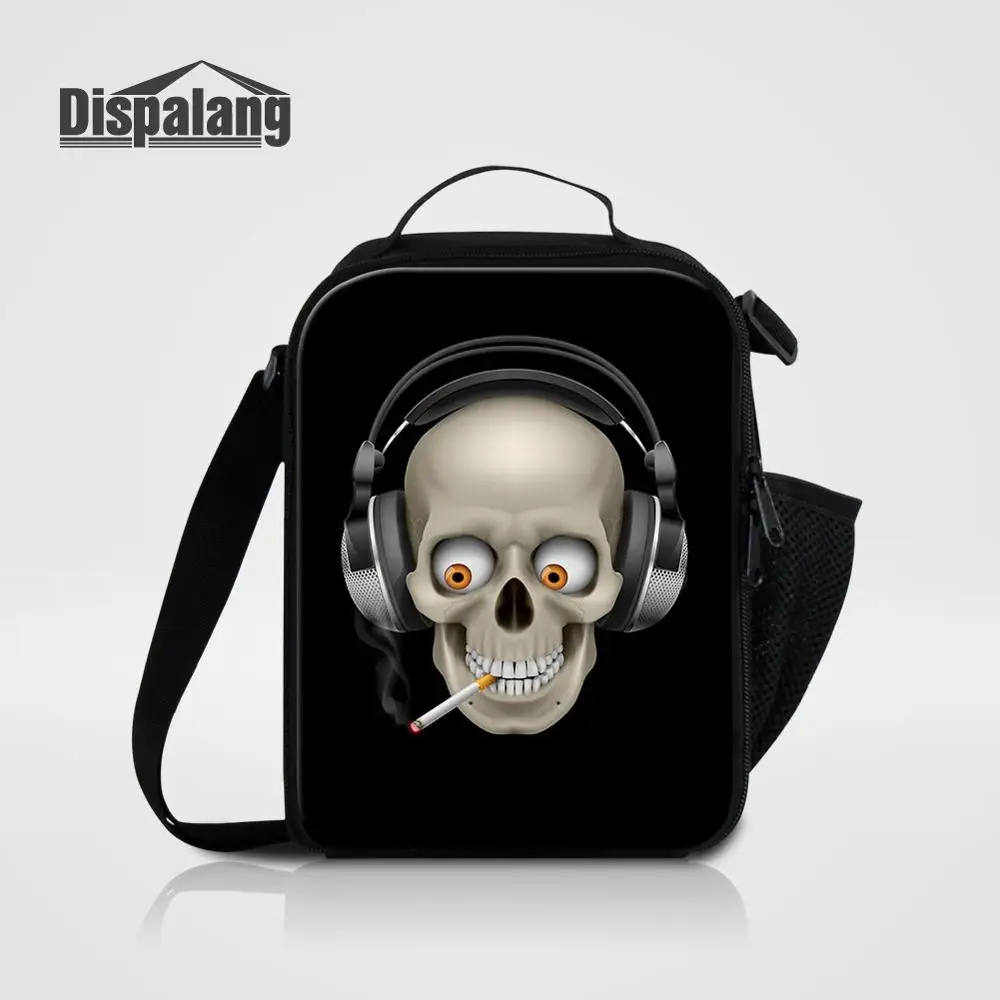 Lunch Bag18 При индивидуальном заказе череп экспрессия, мешки для обеда с Для мужчин прохладный Портативный Еда Пикник охлаждающая сумка; сумка на плечо; для ланча коробка для школы - Цвет: Lunch Bag18