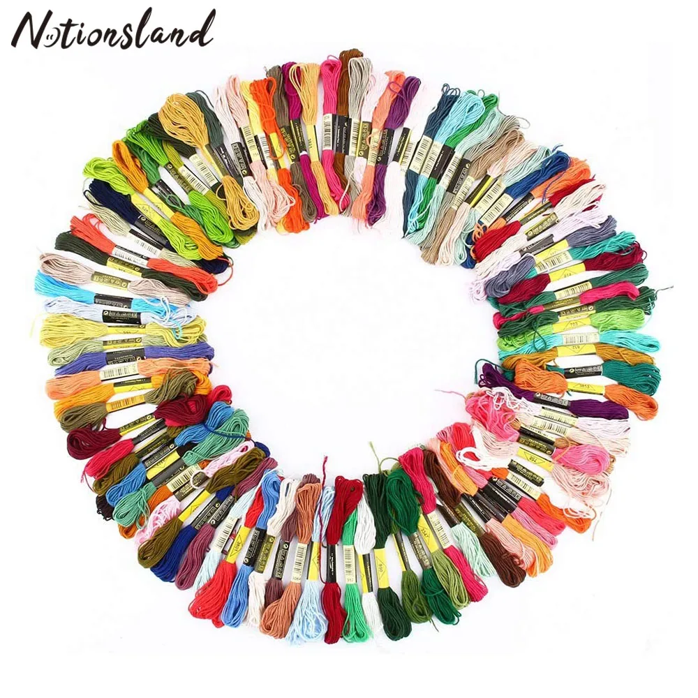 

100 Skeins Multicolor Embroidery Floss Cross Stitch Threads Line Friendship Bracelets String Floss DIY Sewing Accessory 8.75Yard