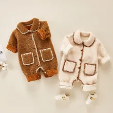 Winter Baby Romper Plush Baby Romper for Boys and Girls Romper Comfortable and Casual Warm Baby Romper