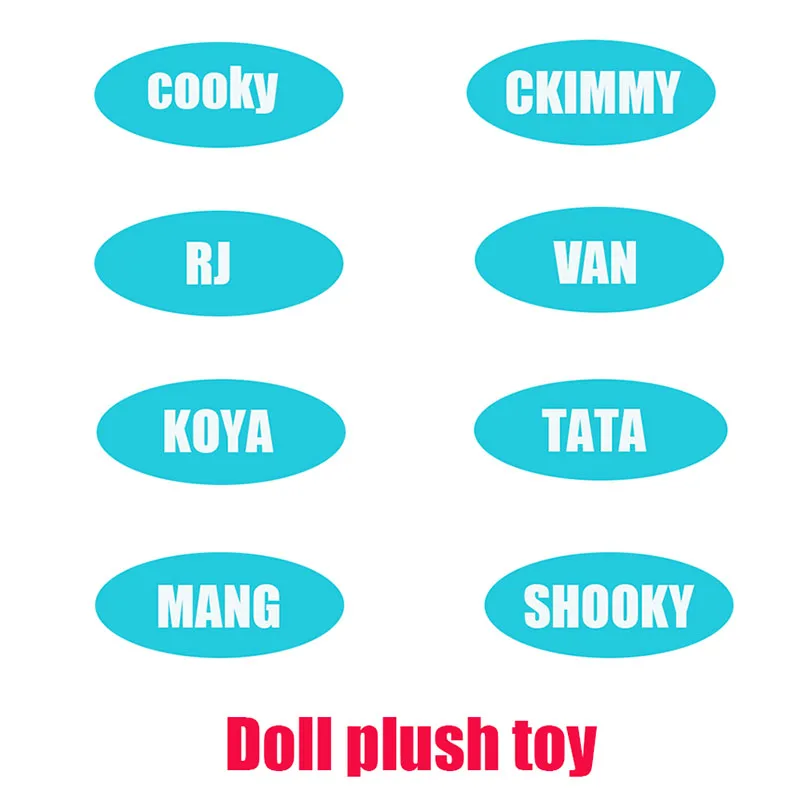

20cm 30cm Korea idol cooky kpop plush TATA VAN COOKY CHIMMY SHOOKY KOYA RJ MANG toys cute Claw machine doll Christmas gift
