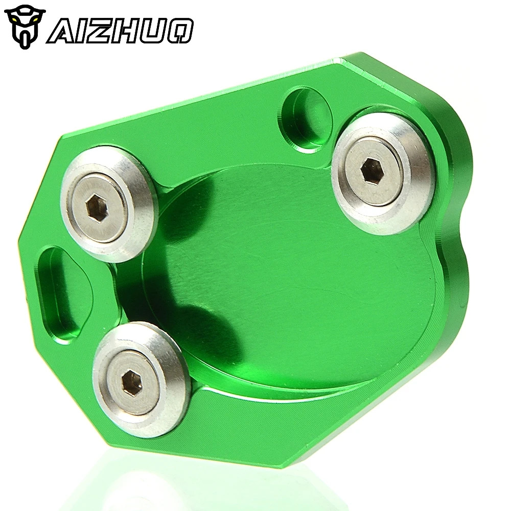 Green CNC алюминиевая мотоциклетная боковая подставка для увеличения пластины удлинитель подставки для Kawasaki Z800 ER6 Z 800 2013 - Цвет: Green