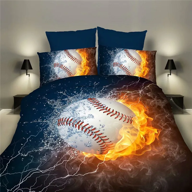 3D мяч спортивный узор постельных принадлежностей футбол, баскетбол, бейсбол одеяло с принтом наволочка пододеяльник фестиваль подарки для мальчиков - Цвет: baseball