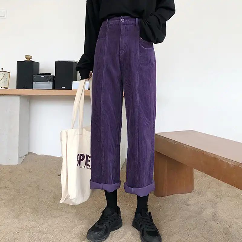 purple corduroy pants womens