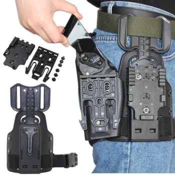 

Tactical For safa Drop Leg Holster Platform Gun Holster Platform Pistol GLock 17/ HKUSP/colt 1911 Beretta M9 2 QLS Clip
