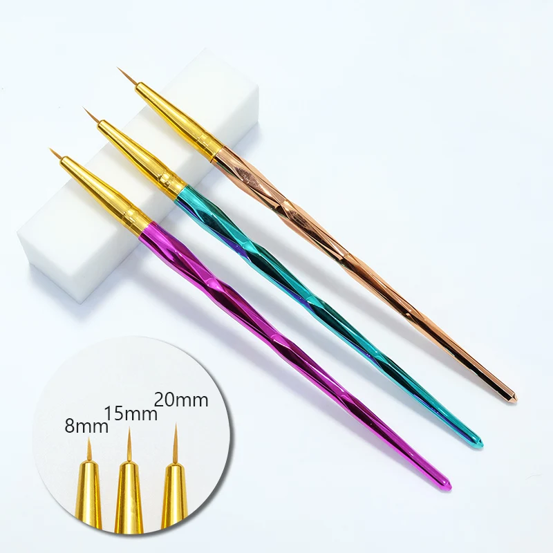 3pcs Dual-ended Nail Art Brushes