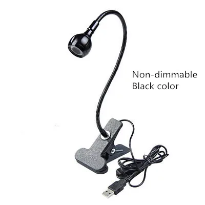 Черный Держатель для зажима USB power Led Настольная лампа Гибкая настольная лампа прикроватная лампа для книг для спальни, гостиной, украшения дома - Цвет корпуса: Черный
