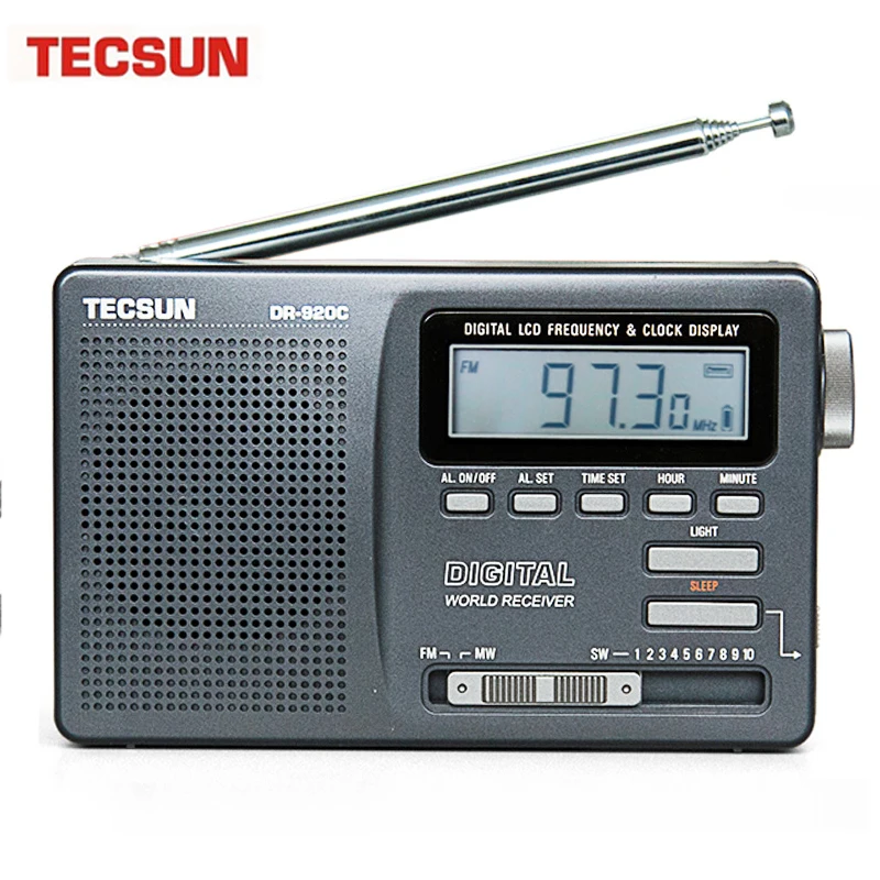 Радиоприемник TECSUN DR-920C с цифровым Fm-дисплеем многоканальный Портативный