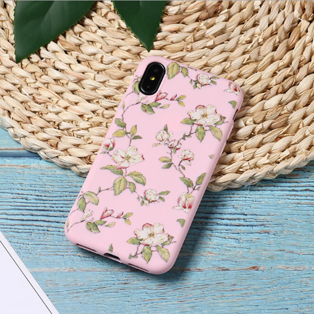 Чехлы в стиле ретро с цветочными листьями для iPhone 11 Pro Max X XR Xs чехлы 6 6s 7 8 Plus Мягкая