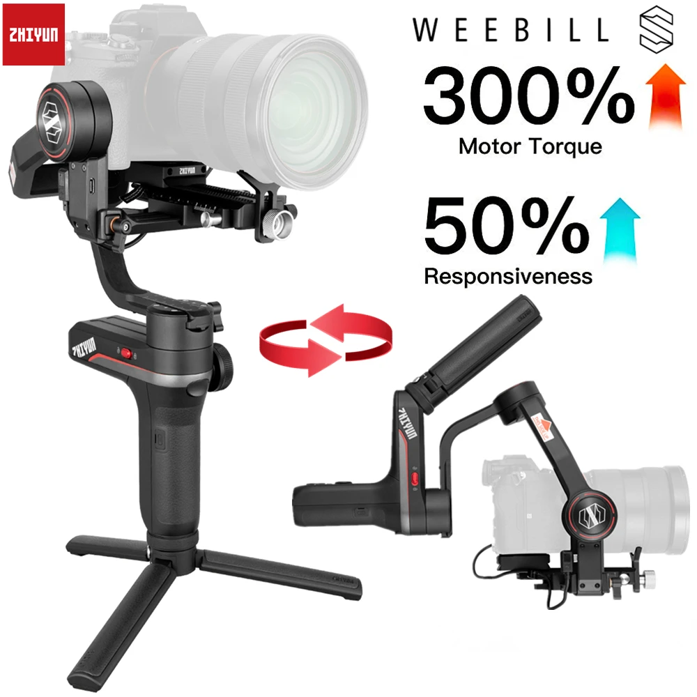 Zhiyun Weebill S, лаборатории карданный 3-осевой Стабилизатор Для беззеркальных и цифровых зеркальных камер, таких как sony A7M3 Nikon D850 Z7, 300% улучшенный двигатель