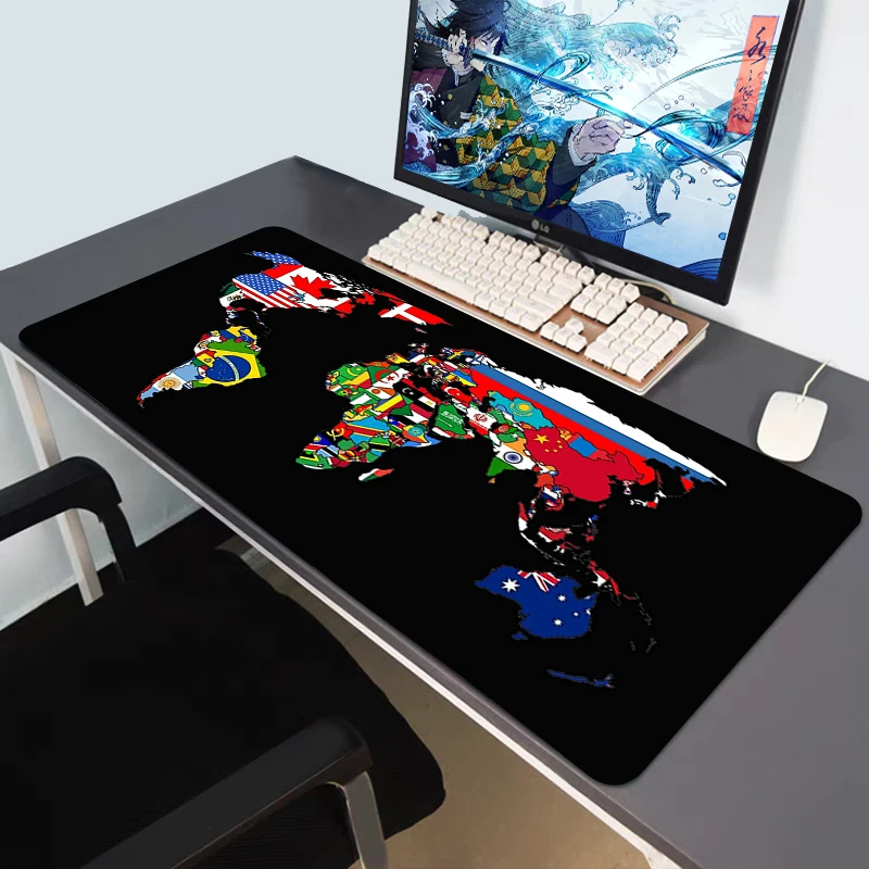

Large Gaming Mouse Pad Gamer World Map Mousepad Anti-slip Mause Pad Office Desk Mat Big Computer Mouse Mat Game Keyboard Pad