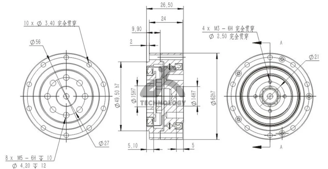 Factory Supply CSD-17 Speed Ratio 1:100 Harmonic reducer Precision machinery Industrial robot Wrist joint harmonic reducer