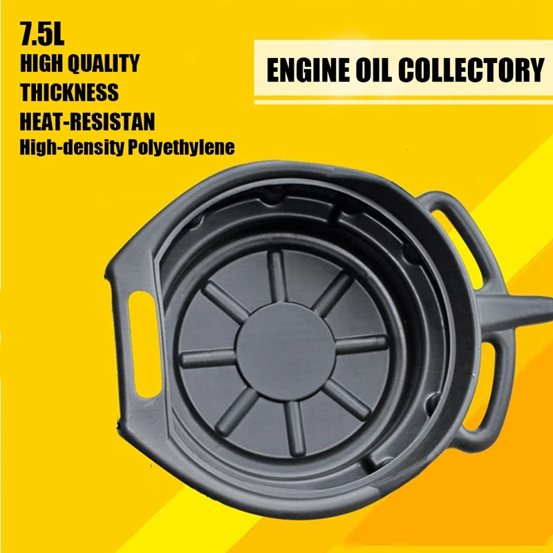 7.5l Oil Drain Pan Waste Engine Oil Collector Tank Gearbox Oil Trip