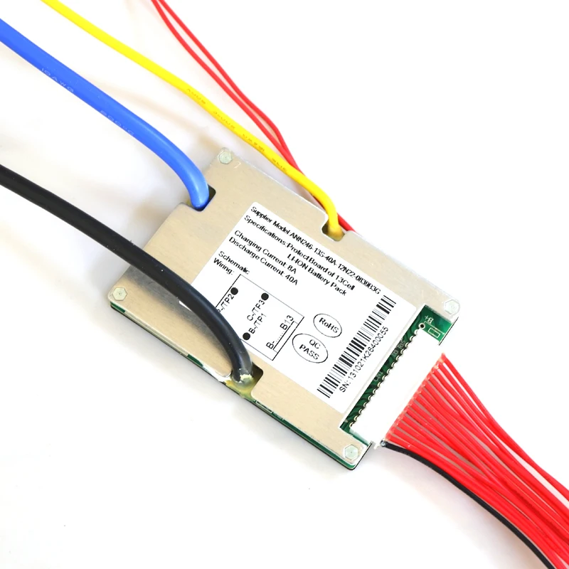 Batteria al litio 3.7V Cell 13S 48V 40A BMS con interruttore ON/OFF