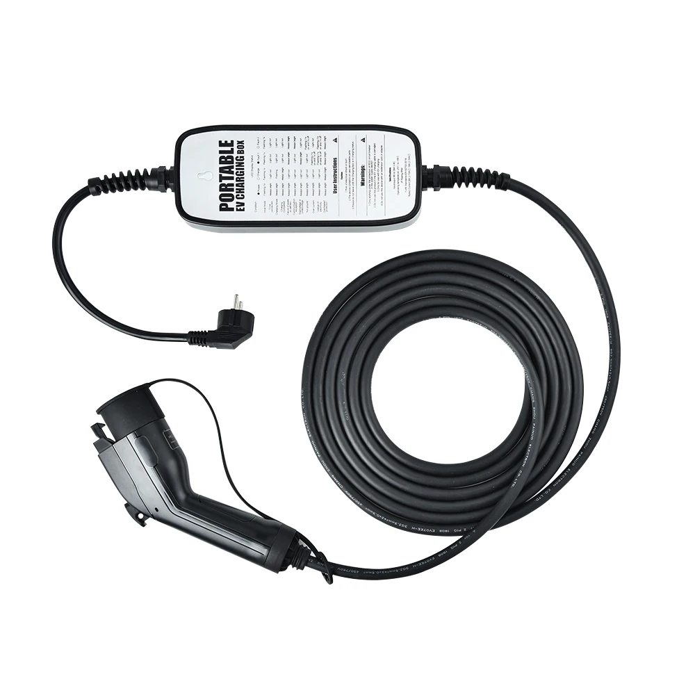 16Amp 5 м SAE J1772 тип 1 гнездовой разъем EV EU Schuko штекер EVSE Портативный Уровень зарядки 2 зарядное устройство домашний EV зарядный кабель