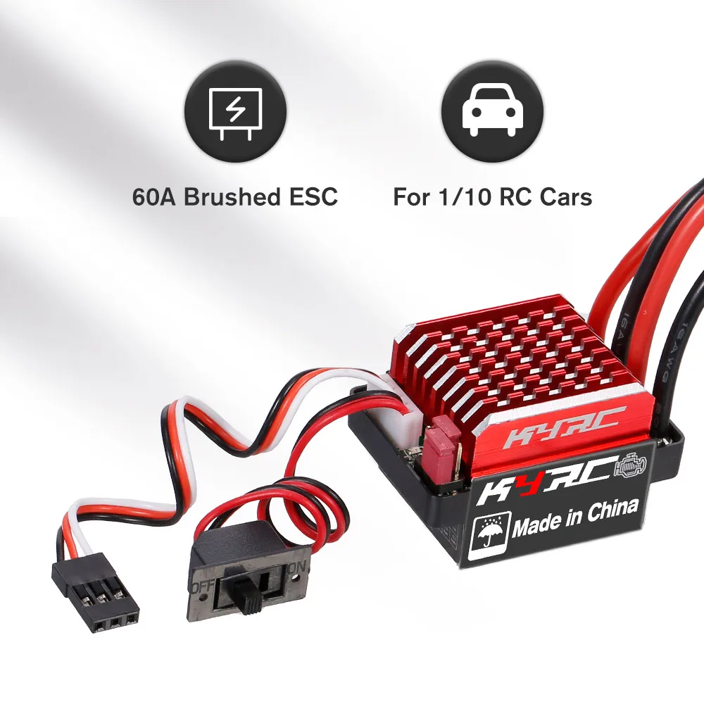 60A ESC RC 자동차 ESC 닦았 전기 속도 컨트롤러 1/10 Traxxas TRX4 Trx6 D90 HSP RC 4WD