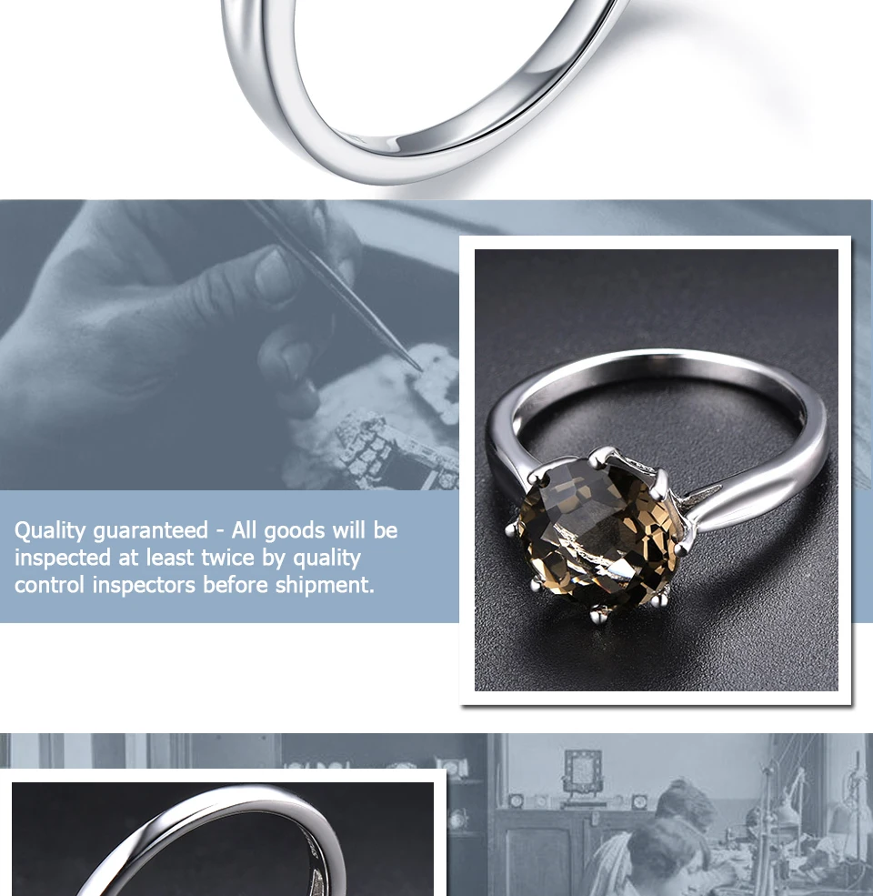 Hutang 3.73ct дымчатый кварц 925 Серебряное кольцо из настоящего коричневого драгоценного камня Кольца из стерлингового серебра для женщин Изысканные Элегантные классические ювелирные изделия