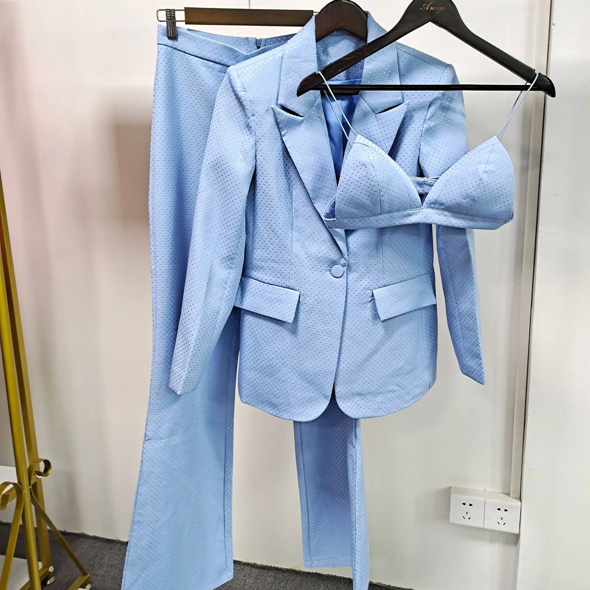 Women's fashionable temperament lapel suit - Clear blue / S in 2024