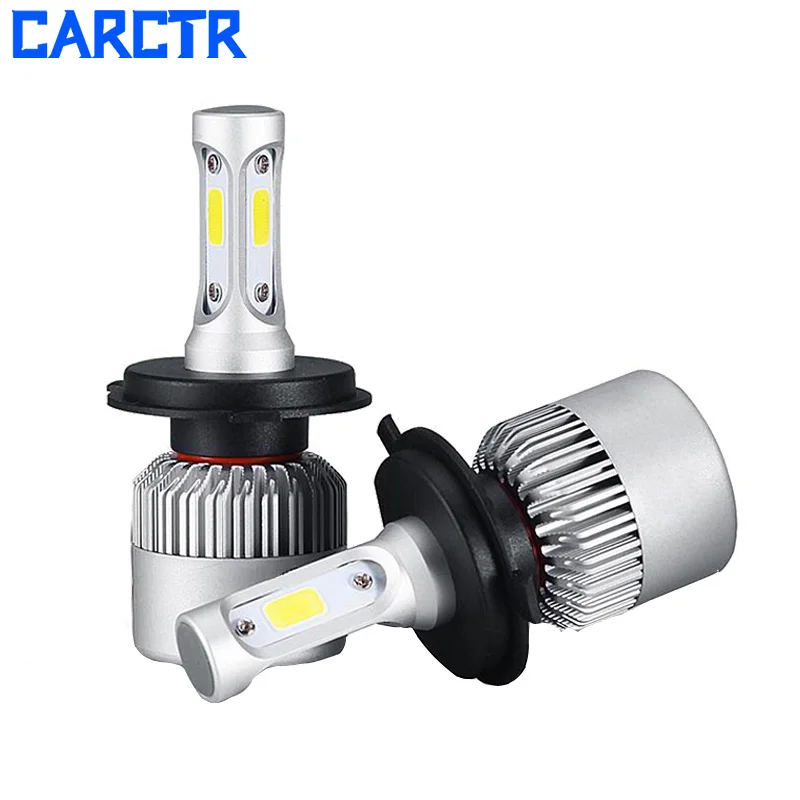 CARCTR H7 светодиодный H11 H1 H3 9005 9006 COB чип Автомобильный светильник H4 72 Вт 8000LM 6000 К Авто