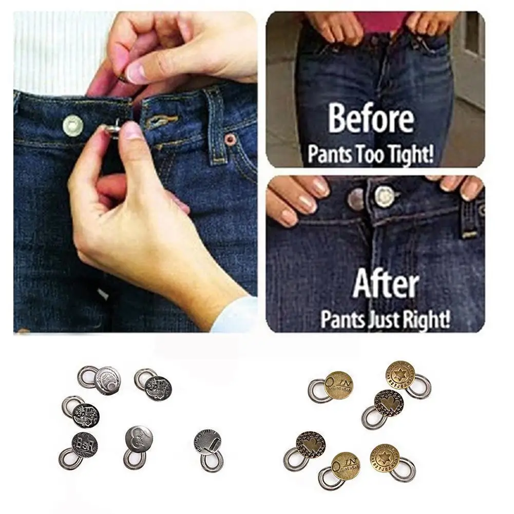 Удлинитель для джинсов 20 мм без гвоздей Съемная Металлическая пуговица