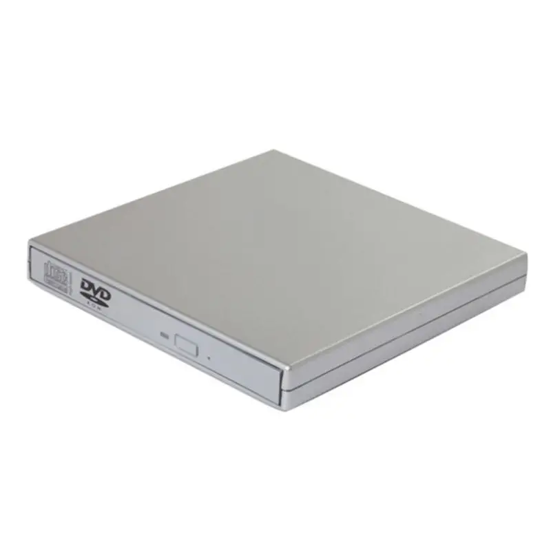 Серебристый USB внешний DVD привод Карманный ультра тонкий Слот-в плеер привод писатель для ПК A5YA - Цвет: Серебристый