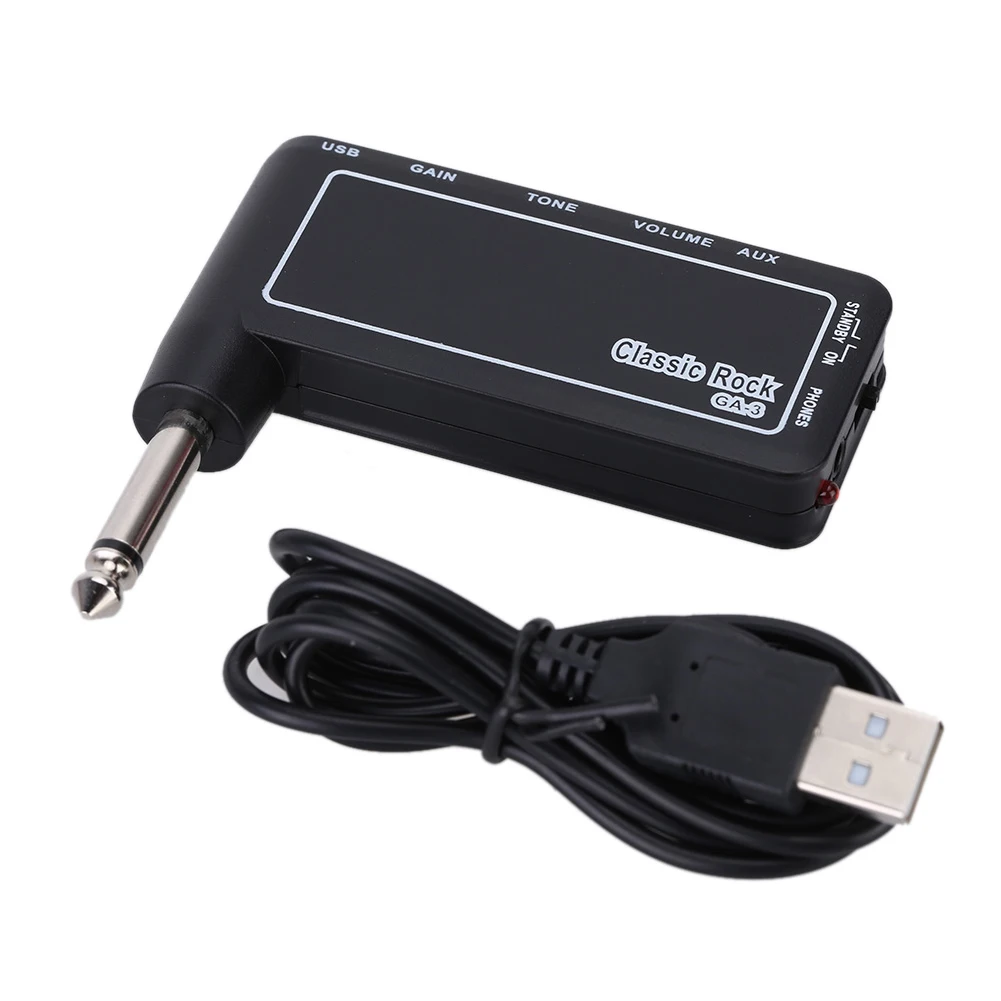 Durable Tone Rechargeable Electric Accessories Headphone Amplifier Bass Mini Portable USB Guitar Plug Phone ABS Classic Rock
