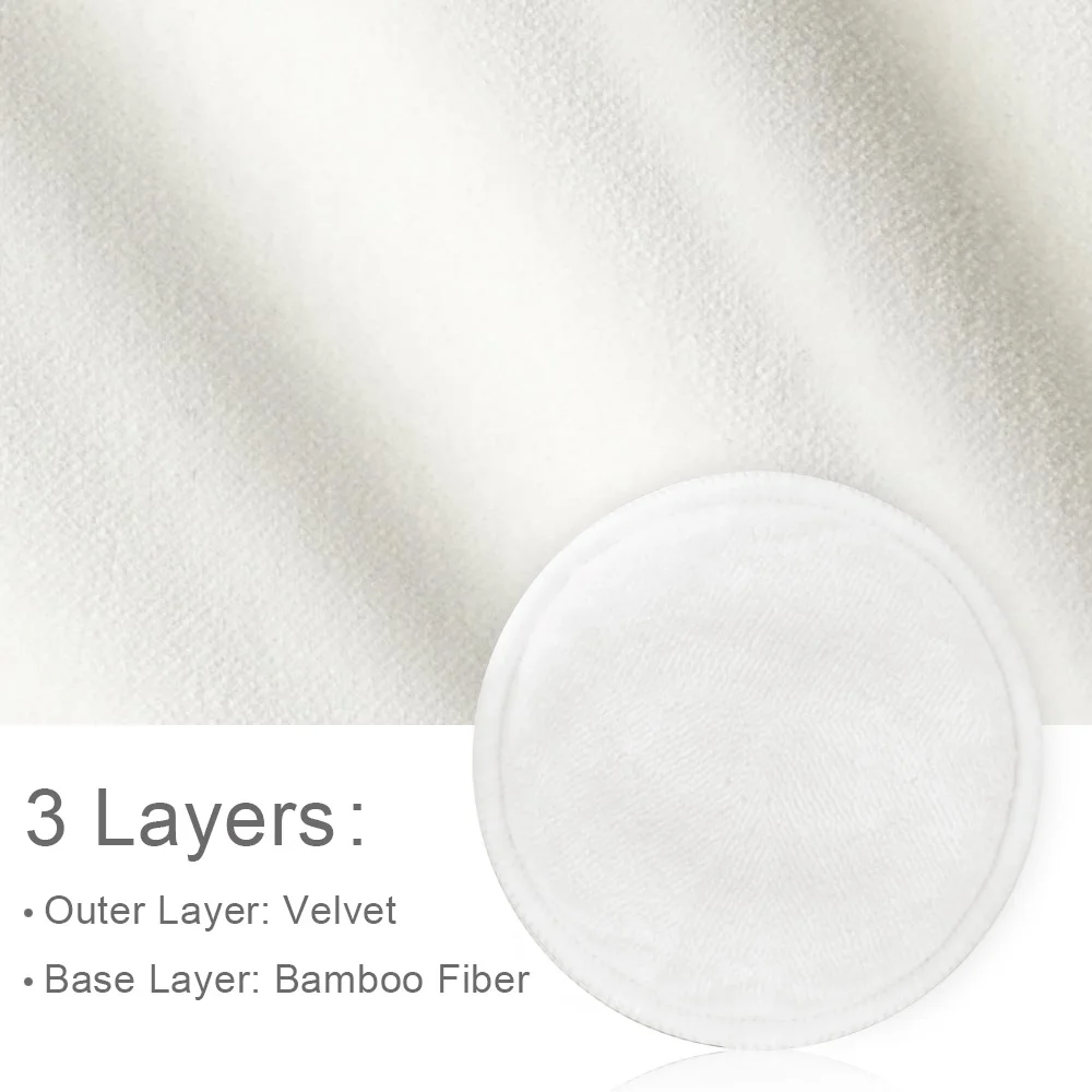 4/8/10pcs Make Up Remover Pads Washable Cleaning Cotton Reusable Face Wipes Microfiber Natural Bamboo Face Skin Care Laundry 3